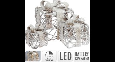 Nampook SET van 3 Geschenkdozen - LED met Timer - 28x28x30cm - 3 Verschillende maten