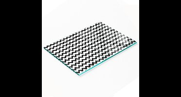 Serveerplank van gehard glas met zigzagpatroon, 80x52 cm