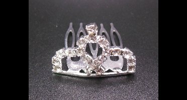 Tiara mini ronde vormen met puntje bovenop strass