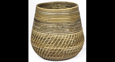 Rotan Lombok plantenmand grijs 31x29cm