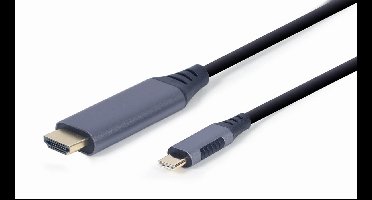 Cablexpert USB Type-C to HDMI display adapter cable, space grey, 1.8 m