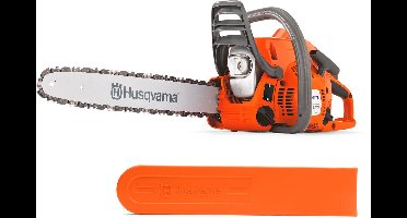 Husqvarna 120 Mark II benzine-kettingzaag, 38,2 cc X-Torq®-motor, 14 inch rail en H37-ketting, LowVib® trillingsreductie, Air Injection™, ideaal voor tuin en brandhout