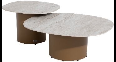 Sofie lounge tuintafels set van 2 keramisch blad amber 4 Seasons Outdoor