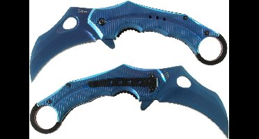X-Treme Karambit RVS Zakmes Blue Dolphin Zakmes Flipper Assist Vlinder Mes Ruitenbreker Koordsnijder