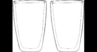 HI Dubbelwandige koffie / theeglazen - 2x stuks - 400 ml - transparant - Koffie/thee - bekers en glazen