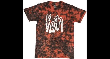 Korn - Logo Outline Heren T-shirt - S - Rood