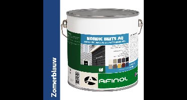 Afinol Nordic Beits AQ Zomerblauw 5 liter - Impregnerend - Buiten Beits - Tuin Beits - Scandinavische look - in 11 Populaire Kleuren