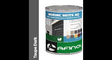 Afinol Nordic Beits AQ Taupe Dark 750 ml - Impregnerend - Buiten Beits - Tuin Beits - Scandinavische look - in 11 Populaire Kleuren