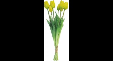 Tulpen Kunstbloemen - Bos met 7 stuks - Geel