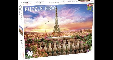 Tactic Eiffel Tower – Puzzel – 1000 stukjes – Iconisch Parijs Stadsgezicht – Romantische Zonsondergang – Hoogwaardige Scandinavische Kwaliteit