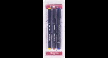 Aristo pigmentliner - schoolset - 3 pigmentliners - lijnbreedte 0.30/0.50/0.70mm - zwart - in kunststof opbergbox - AR-23533