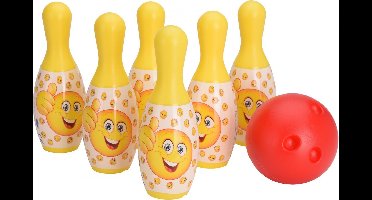 Free And Easy Bowlingset Funny Faces 7-delig Multicolor