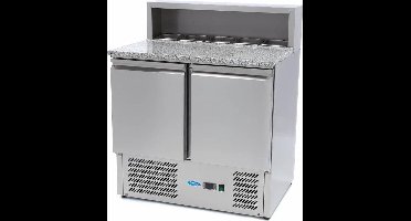 Maxima Pizzawerkbank 90 cm 2 Deuren 5 x 1/6 GN incl. RVS Afdekking