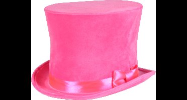 Hoge hoed Flair - Roze - Luxe Hoed - Carnaval - Een Stuk - Maat 60