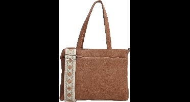 Beagles Malaga Hand & Schoudertas Shopper met Trendy Schouderband - Tote Bag - Dames Tas - Bruin