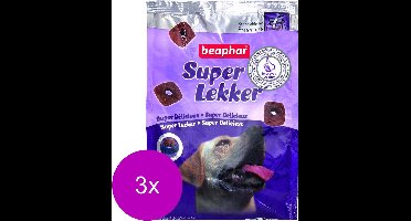 Beaphar Super Lekker Hond - Hondensnacks - 3 x Vlees 1 kg