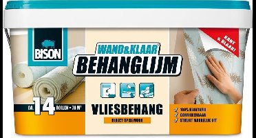 Bison Wand&Klaar® 10 kg Behanglijm vliesbehang emmer, kant en klaar, corrigeerbaar, voor alle soorten vliesrug behang