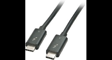 LINDY 41557 Thunderbolt-kabel Thunderbolt 3 USB-C stekker, USB-C stekker 2.00 m Zwart