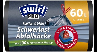 2x Swirl vuilniszakken PRO extra stevig 60 liter (12 stuks)