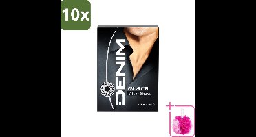 10 x Denim – Aftershave – Black – 100 ml - Bulkverpakking - Aftershave man - Douchemop - Aftershave voor mannen