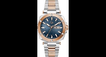 Gc Gc Nobilis Metal Analoog Quartzhorloge Zilverkleurig En Roségoudkleurig Kast Gemaakt Van 100% Roestvrij Staal En Een Armband Van 100% Roestvrij Staal 44 Z78001G2, Z78002G7