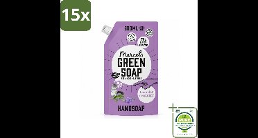 15 x Marcel’s Green Soap – Handzeep Navulling – Lavendel & Rozemarijn – 500 ml - Grootverpakking - Vaatwasstrips - Handzeep - Natuurlijke Handzeep - Plantaardige Handzeep - Lavendel Handzeep - Rozemarijn Handzeep