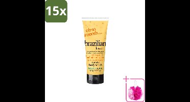 15 x Treaclemoon – Body Scrub – Brazilian Love – 225 ml - Bulkverpakking - Body scrub - Douchemop - Exfoliatie
