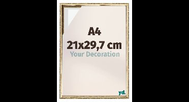 yd, Baklijst 21x29,7 cm Goud Antiek - Lijst voor Canvasdoek - MDF Lyon