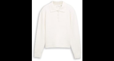 Tom Tailor - Gebreide trui met polokraag - Maat 176 - Gardenia White