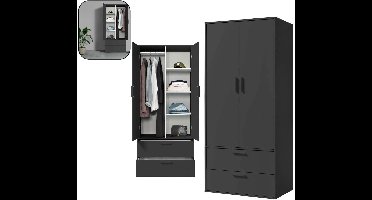 DailySupplies® Dressing Kasten - Kledingkast - Kledingkasten Slaapkamer - Organizer -Zwart