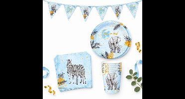 Babyshower Feestpakket Safari Blauw