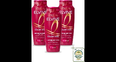 3 x L’Oréal Paris Elvive – Shampoo – Color Vive – Gekleurd Haar – 250 ml - Wasstrips - Kleurbehoud - Glans - Gekleurd Haar - Highlights - Wasbeurten