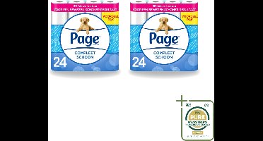 2 x Page - Compleet Schoon - Toiletpapier - 2-Laags - Comfortabel & Zacht - 24 Rollen - Wasstrips - Toiletpapier - 2-laags Toiletpapier - 3D Wave™ - Katoen - Hygiëne
