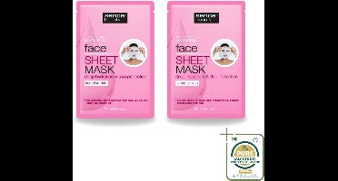 2 x Sence - Tencel - Gezichtsmasker - Hydraterend - 1 Gezichtsmasker - Wasstrips - Gezichtsmasker - Hydraterend Masker - Tencel Masker - Hyaluronzuur Masker - Menthol Masker