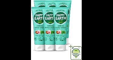 6 x Happy Earth – Handcrème – 100% Natuurlijk – 75 ml - Grootverpakking - Vaatwasstrips - Natuurlijke Handcrème - Vegan Handcrème - Handverzorging - Droge Handen - Huidverzorging