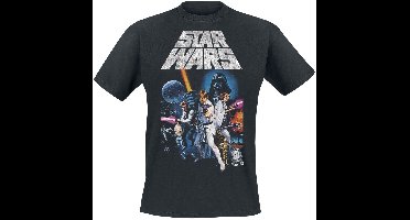 Star Wars Poster Vintage Heren T-shirt - zwart - XXL