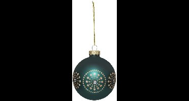 Boule de Noël en verre feu d'artifice vert D. 80 mm