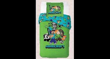 Minecraft Classic Crew Dekbedovertrek Set 140x200cm Katoen Groen