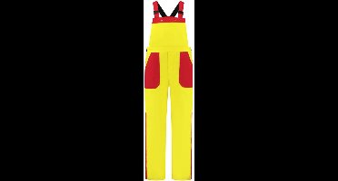 Tuinbroek polyester/katoen geel-rood maat 116