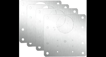 KARZO - 4 stuks scharnier reparatieplaten, roestvrijstalen scharnier reparatiebeugels, keuken kastdeur scharnier reparatieplaten met gaten, platte bevestigingsverbinding reparatieplaten beugels met