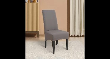 Stoelhoes - Stoelhoezen stoelovertrek, grote eetkamerstoel, beschermhoes voor stoel, eetkamer, hotel, banket, - Set Van 4-donkergrijs - 10D x 10B x 10H millimeter