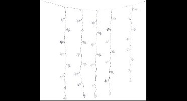 HI Kerstverlichting lichtgordijn - 40 led sterren lampjes - warm wit - 200 cm - lichtsnoer - gordijnverlichting