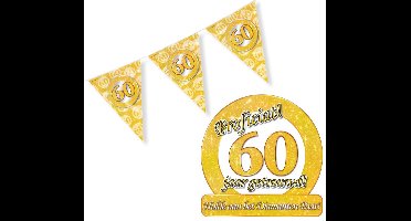 60 jaar getrouwd versiering pakket – puntvlag – huldeschild – jubileum – trouwen
