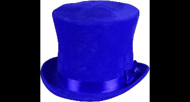 Hoge hoed Flair - Blauw - Luxe Hoed - Carnaval - Een Stuk - Maat 58