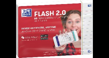 Oxford Flash 2.0 - Flashcards - Gelijnd - A6 - Wit - 80 stuks