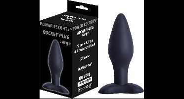 Power Escorts - Rocket Plug LargeAnal Plug - 12 × 6,7 CM / 4,7 × 2,6Inch - Butt Plug - Zwart - Kwaliteits Silicone - Geen Goedkoop Tpe Materiaal - Stoere Cadeaubox - BR208L - Ideaal Om Te Geven Of Te Ontvangen