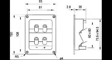 Visaton Dubbele aansluitterminal BT 95/75 1 stuk(s)