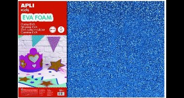 Apli Kids EVA Foam vellen 60 x 40 cm glitter blauw - 3 vel
