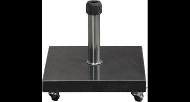 Eureka granieten parasolvoet - 40 kg - zwart gepolijst - verrijdbaar