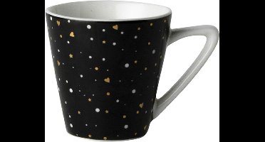 Dutch Rose espresso zwart glitter - set van 4